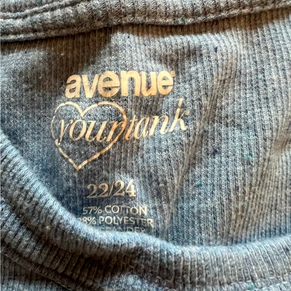 Women’s Avenue Light Blue Marled Tank Top - Picture 2 of 3